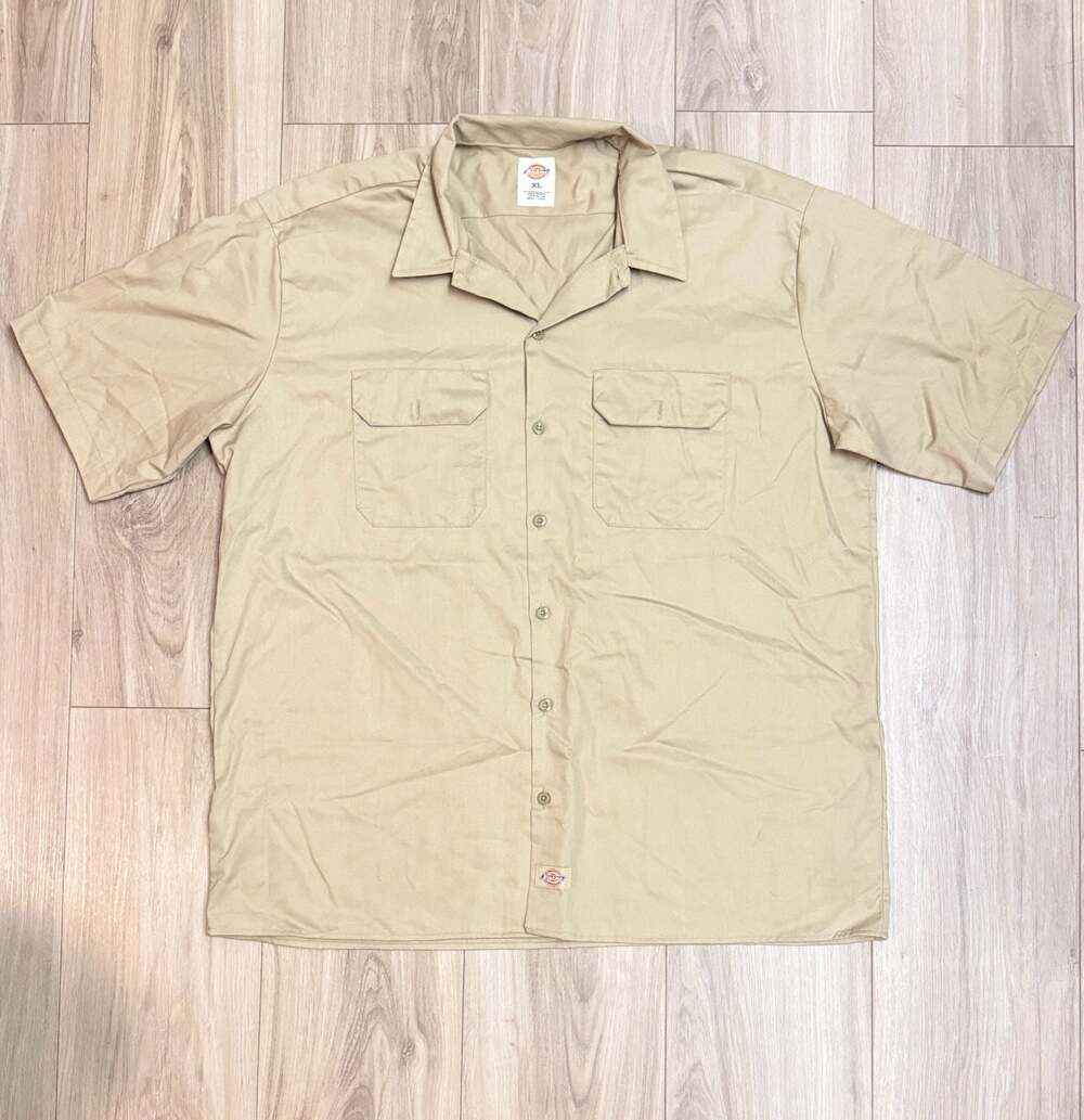 Dickies Short-Sleeve Work Shirt, Khaki, XL